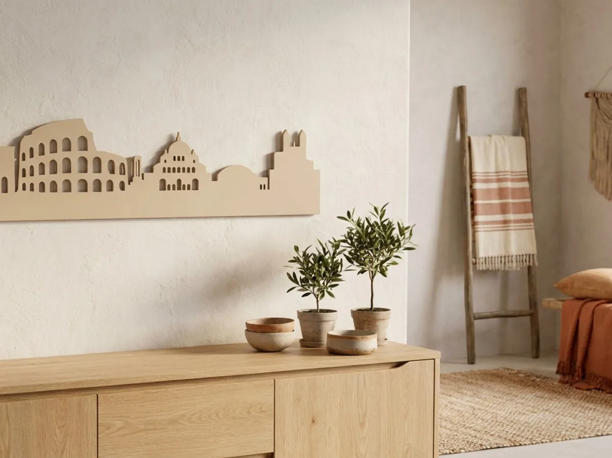 Sperrholz-Wanddekoration – Skyline von Rom