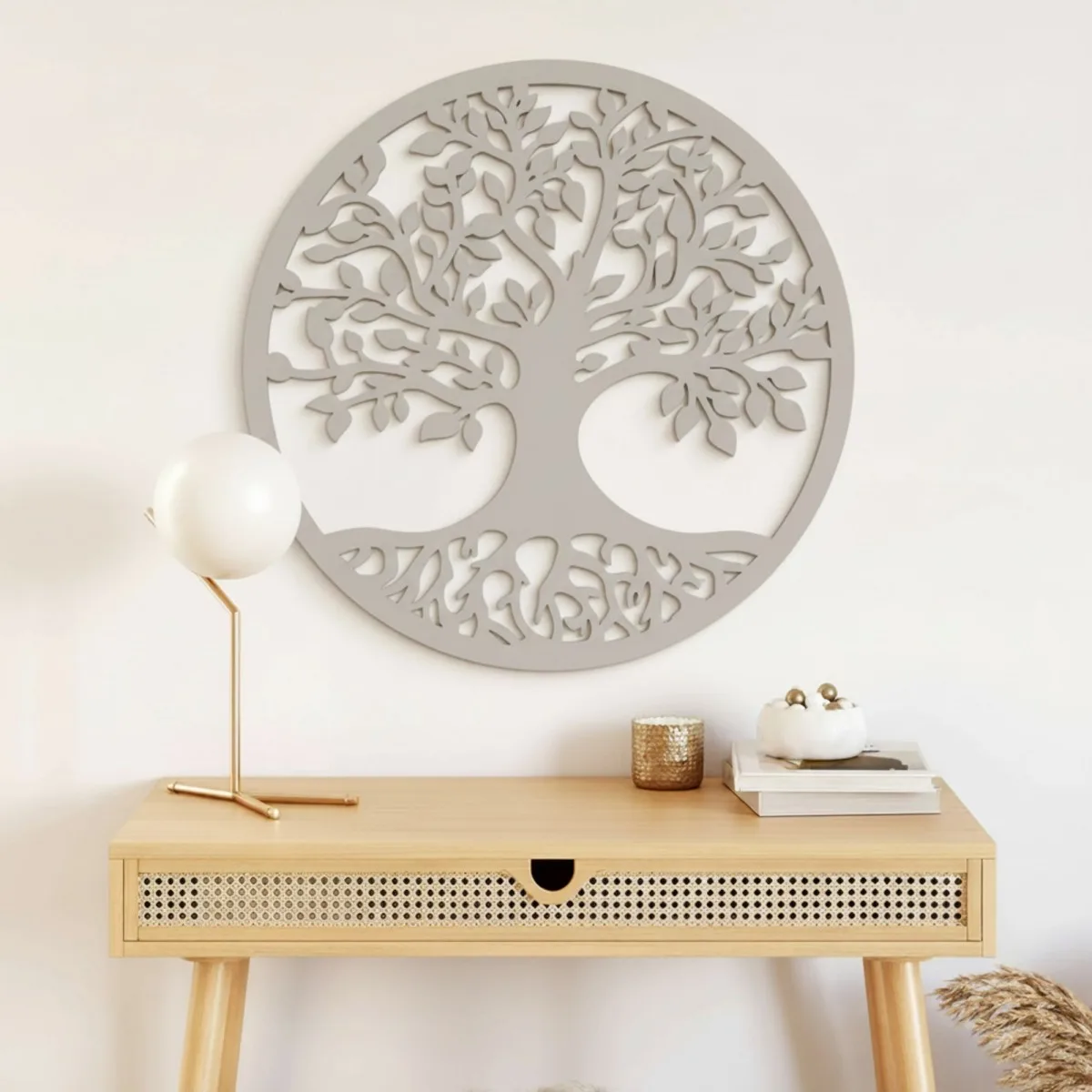 Décoration murale arbre de vie avec racines – contreplaqué de bouleau