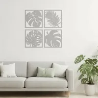 Déco murale Feuilles tropicales – Set de 4 – Bouleau