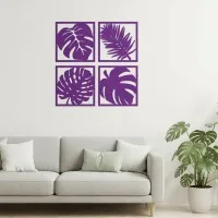 Déco murale Feuilles tropicales – Set de 4 – Bouleau