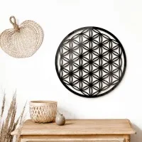 Birch plywood decoration: Flower of Life Symbol of Power