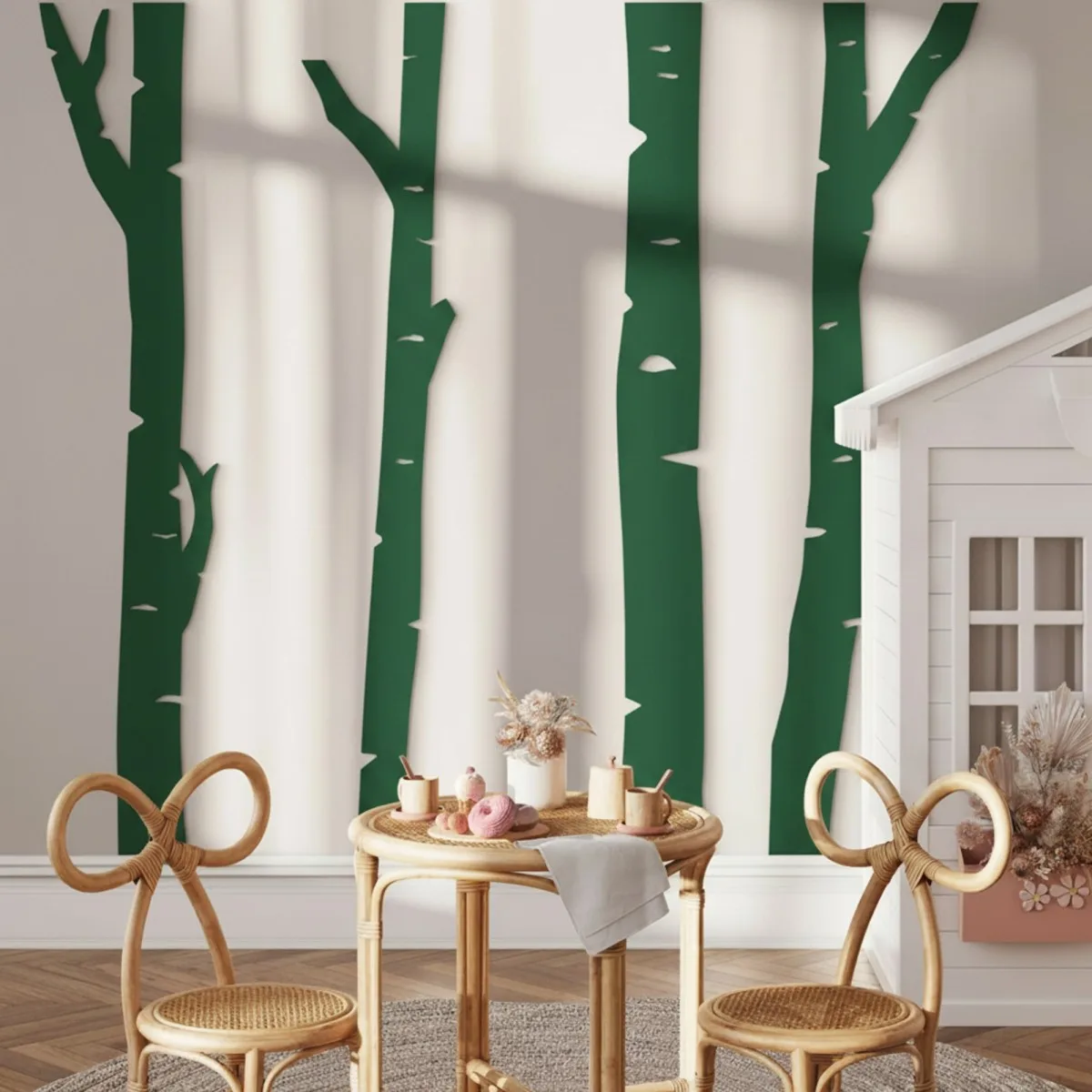 Birch Tree Forest Wall Decor – 4 Birch Trunks, Birch Plywood