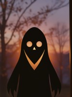 Geist Wandbild – lasergeschnittene Birken-Sperrholz Silhouette für Halloween