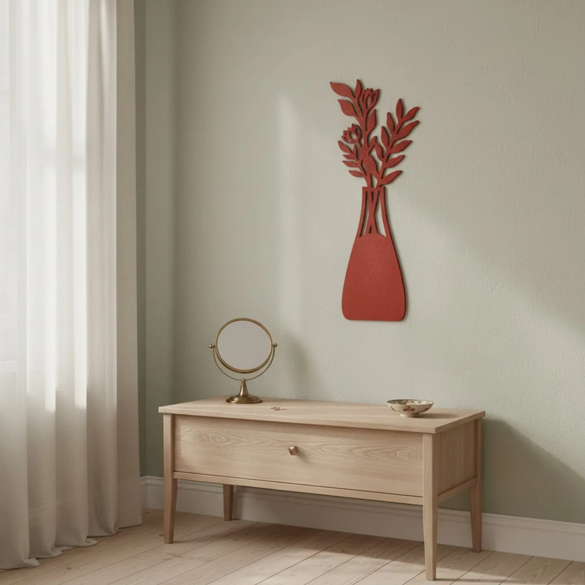 Multiplex houten decoratie: Boeket in een vaas