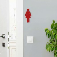 Birch Plywood Restroom Sign — WC Pictogram