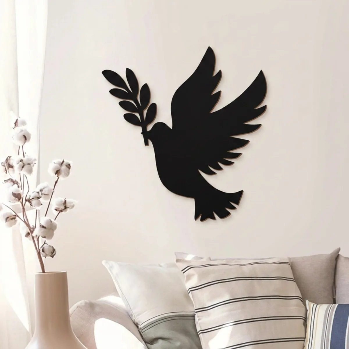 Dove of Peace Wooden Wall Decor – Birch Plywood Bird Silhouette