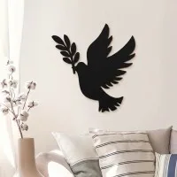 Dove of Peace Wooden Wall Decor – Birch Plywood Bird Silhouette