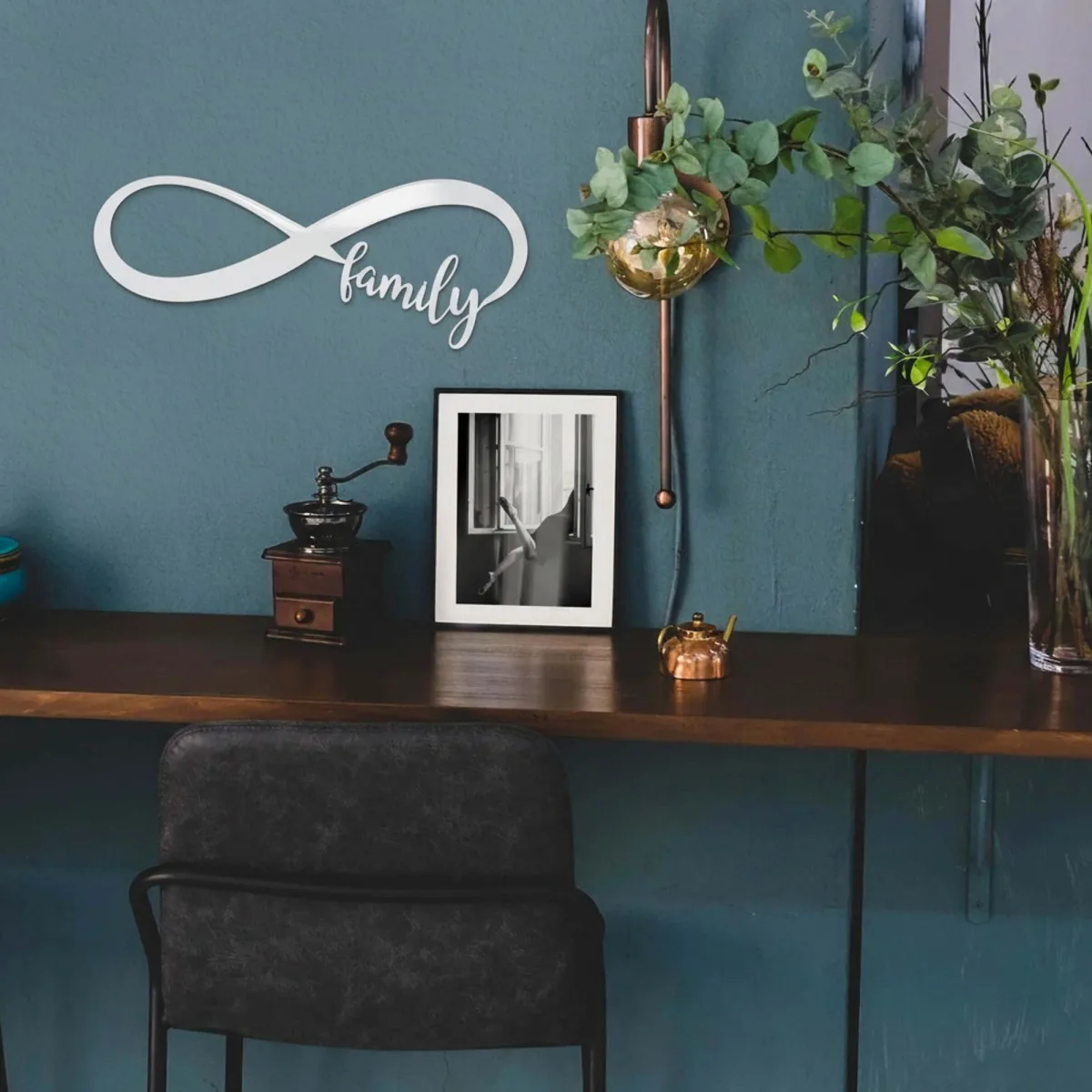 Plywood wall decor “Family” with infinity symbol