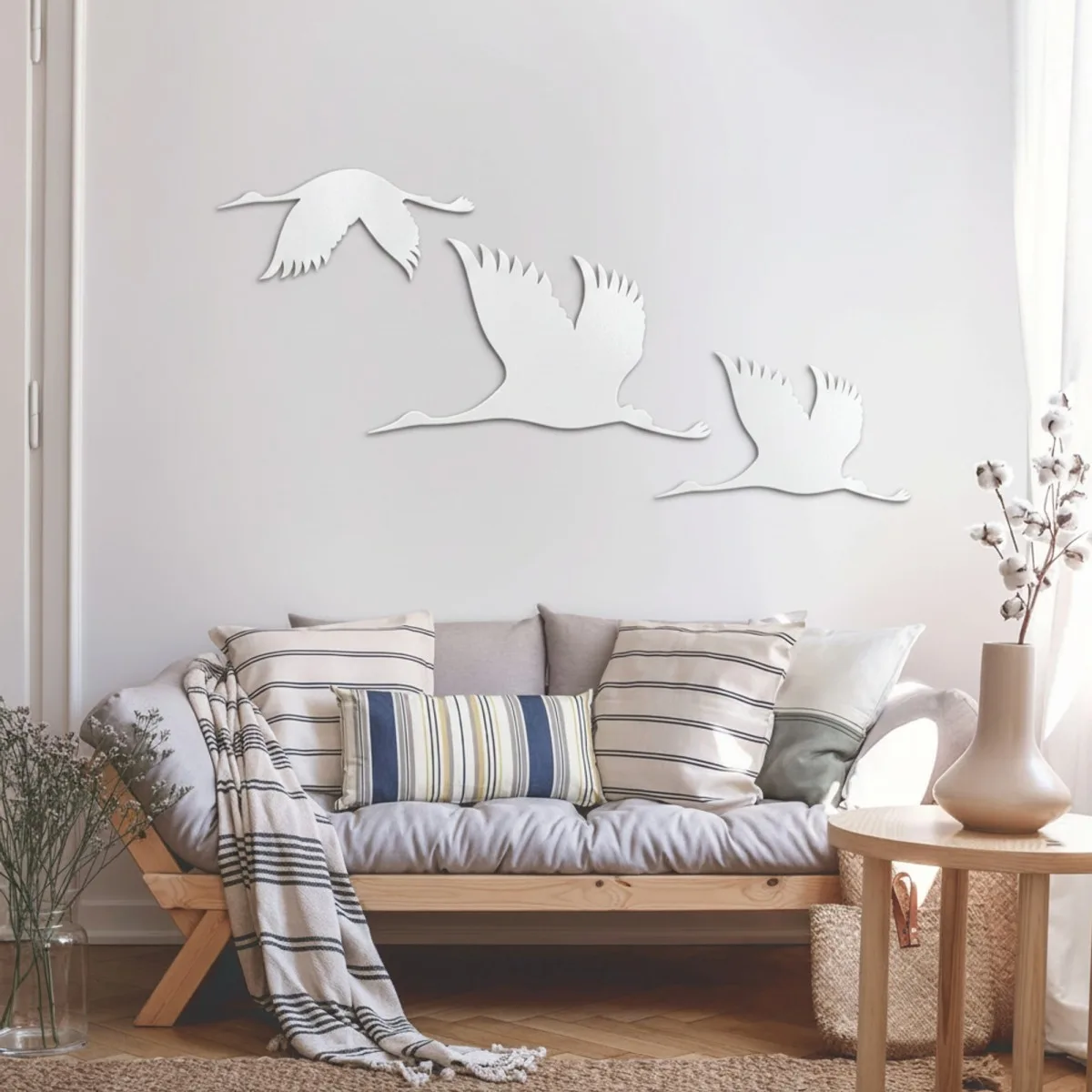 Flight of Cranes Wall Decor Set of 3 – Birch Plywood