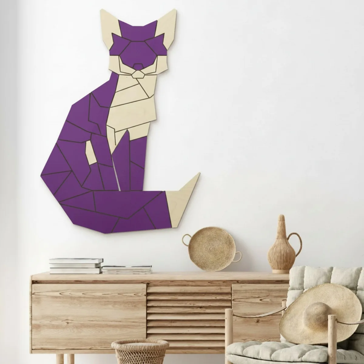 3D Fuchs-Puzzle Wanddekoration – Birken-Sperrholz 57x80 cm