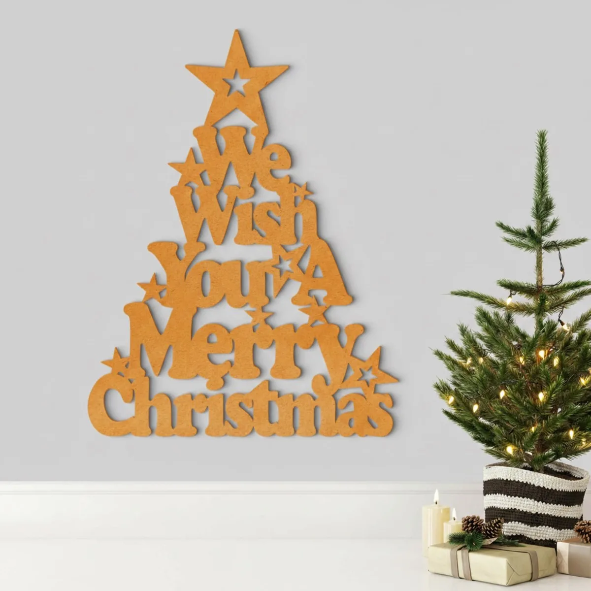 We Wish You a Merry Christmas – Birch Plywood Wall Decor