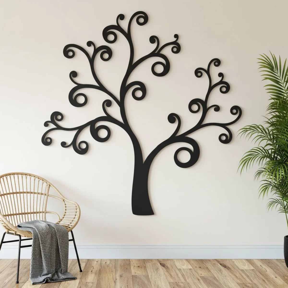 Déco murale en contreplaqué – Arbre courbé (20 parties)