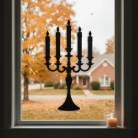 Candelabra Wall Decor – Five Burning Candles Silhouette – Birch Plywood