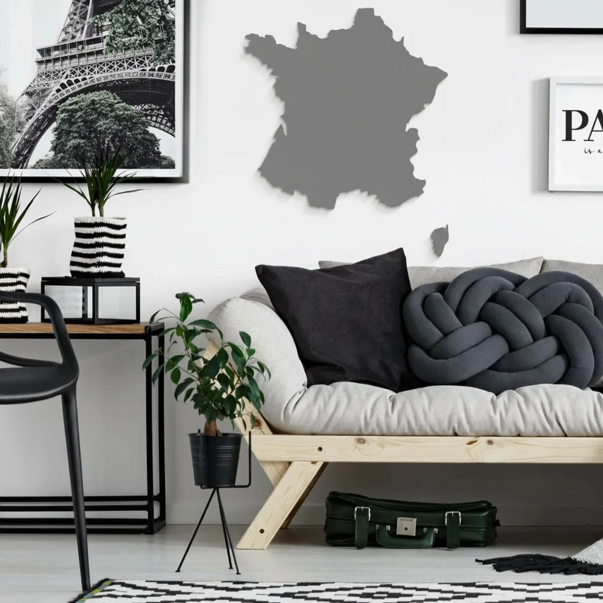 France Map Wooden Wall Decor – Birch Plywood (2 pieces)
