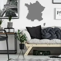 France Map Wooden Wall Decor – Birch Plywood (2 pieces)