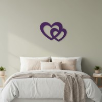 Houten decoratie - Twee harten