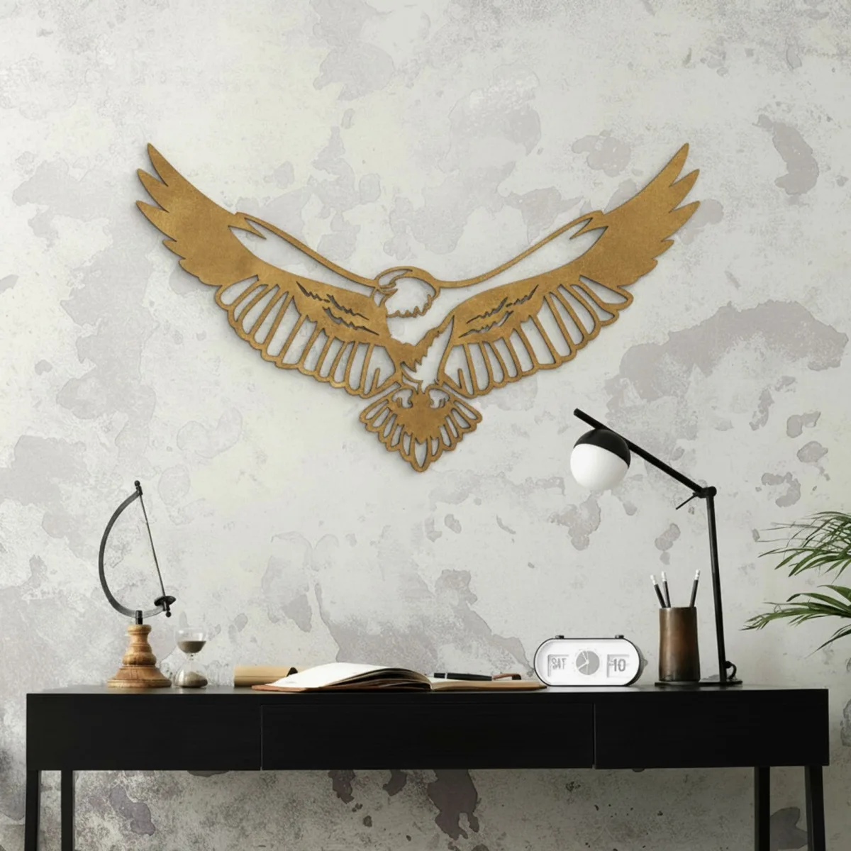 Adler Wanddekoration aus Birken-Sperrholz – Flugender Adler Silhouette
