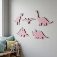 Birch plywood decoration dinosaur set 5 pieces