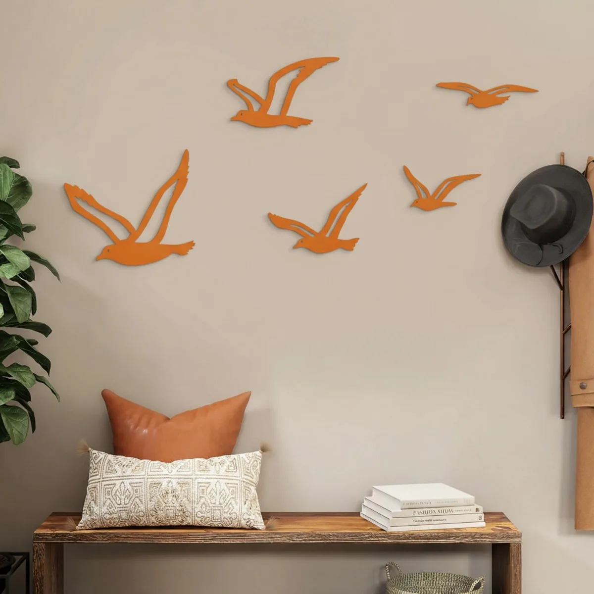 Seagull Flock Wall Decor – 5 Pieces – Birch Plywood