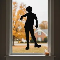 Zombie Boy Wall Decor – Lurching Undead Child Silhouette – Birch Plywood