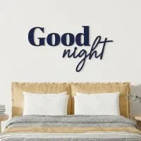 Good Night wanddecoratie van berken multiplex