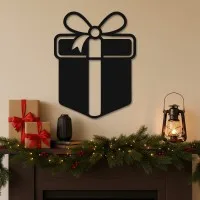 Gift Box with Bow Wall Decor – Birch Plywood