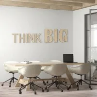 Citation « Think Big » en contreplaqué de bouleau