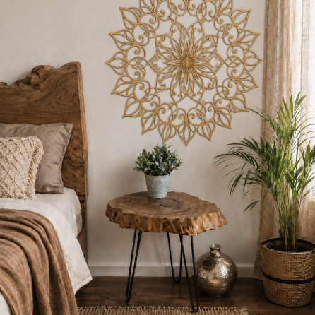 Carved Wall Mandala Lotus