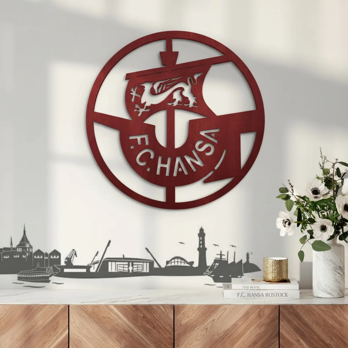 Multiplex decoratie – Logo FC Hansa Rostock – rond Ø38 cm
