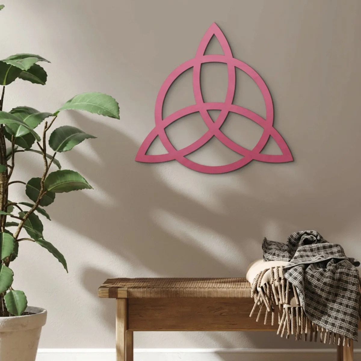 Plywood Wall Decor – Triquetra with Circle