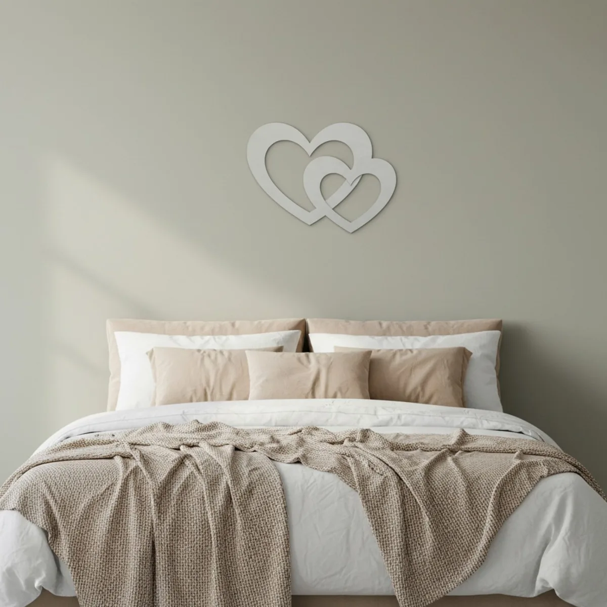 Houten decoratie - Twee harten