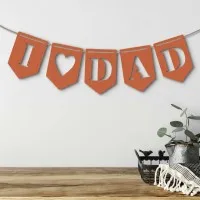 Holz-Girlande „I love Dad“ aus Birken-Sperrholz – 5 Wimpel