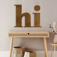 Enseigne Hi en contreplaqué de bouleau – déco murale 24x20 cm
