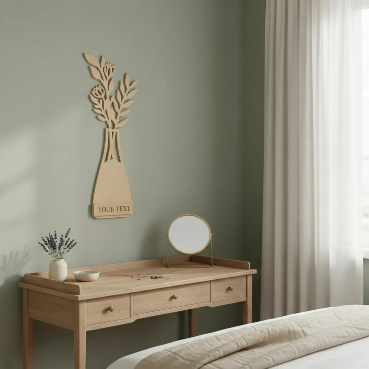 Multiplex houten decoratie: Boeket in een vaas
