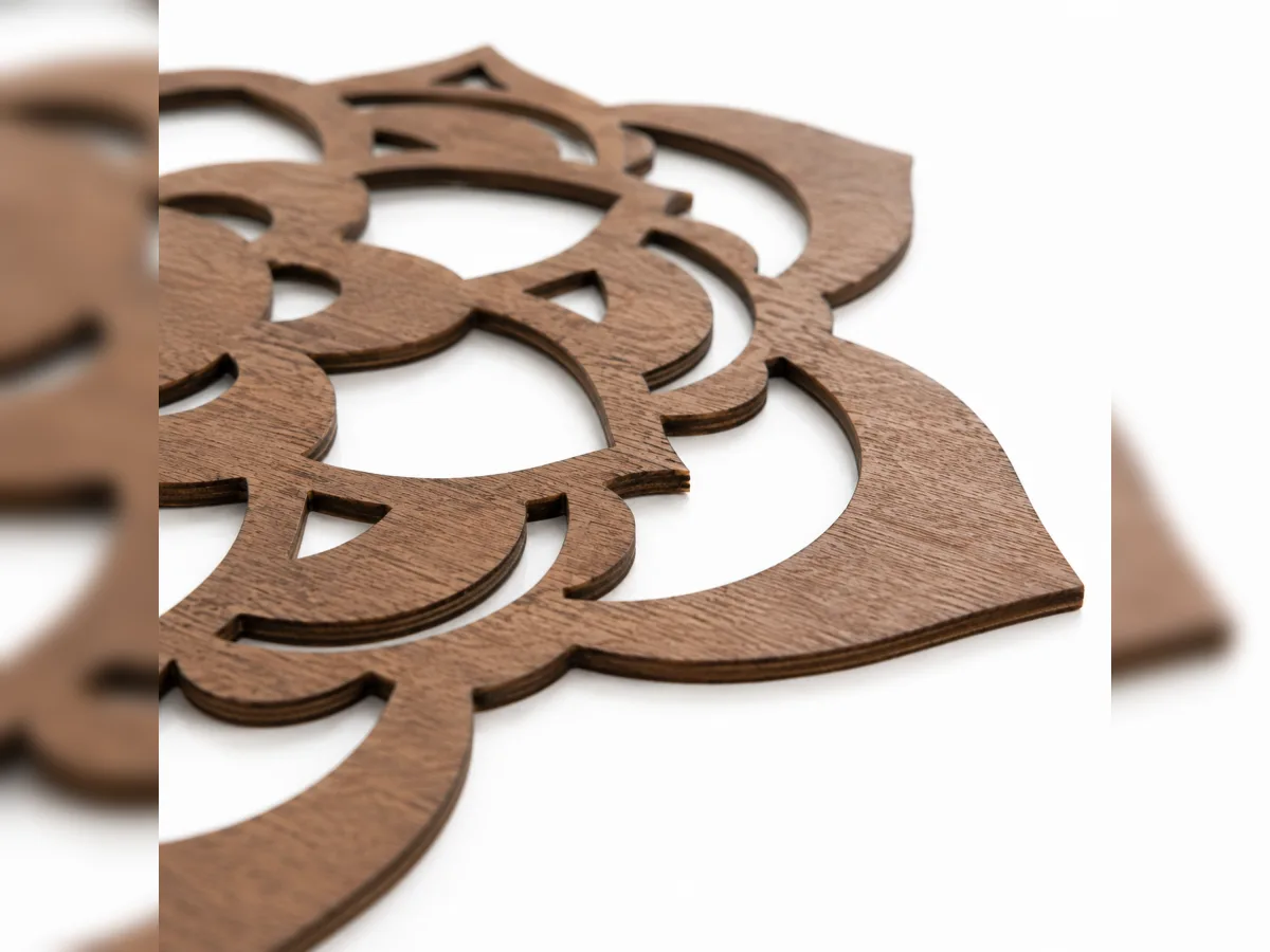 Wooden Wall Mandala Lotus