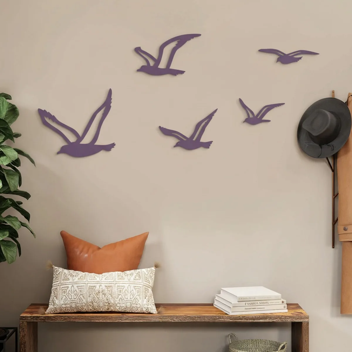 Seagull Flock Wall Decor – 5 Pieces – Birch Plywood