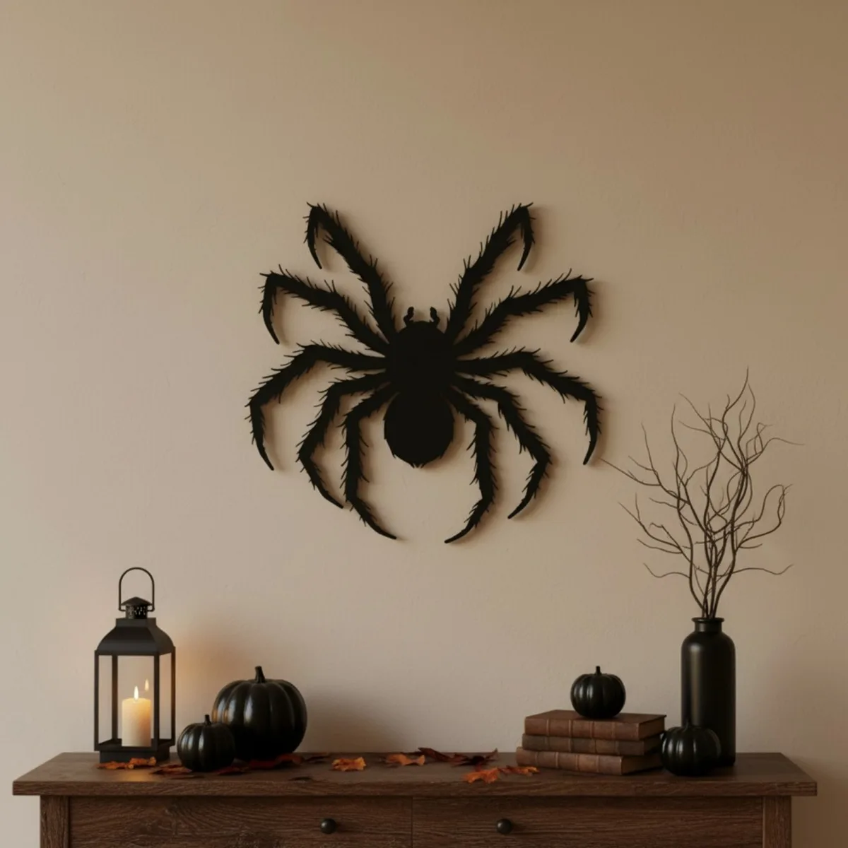Araignée décor mural – silhouette Halloween en contreplaqué de bouleau