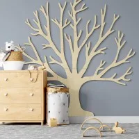 Décoration murale en bois - Arbre de vie XXL sans feuilles (19 pièces) - Contreplaqué de bouleau 3 mm