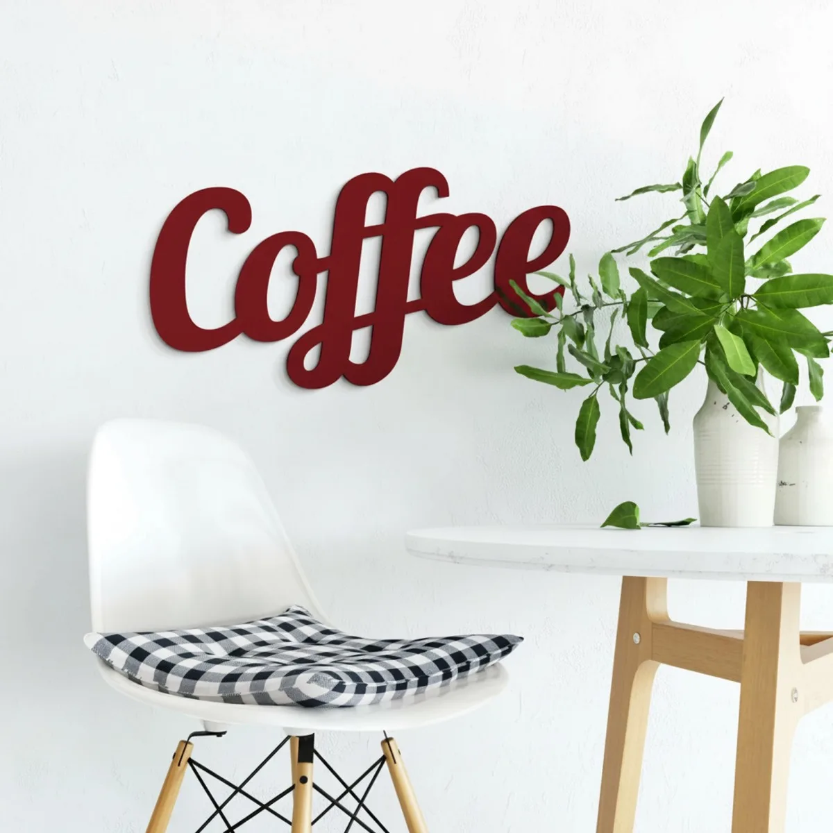 Coffee Script Wood Letters - Kitchen Wall Decor
