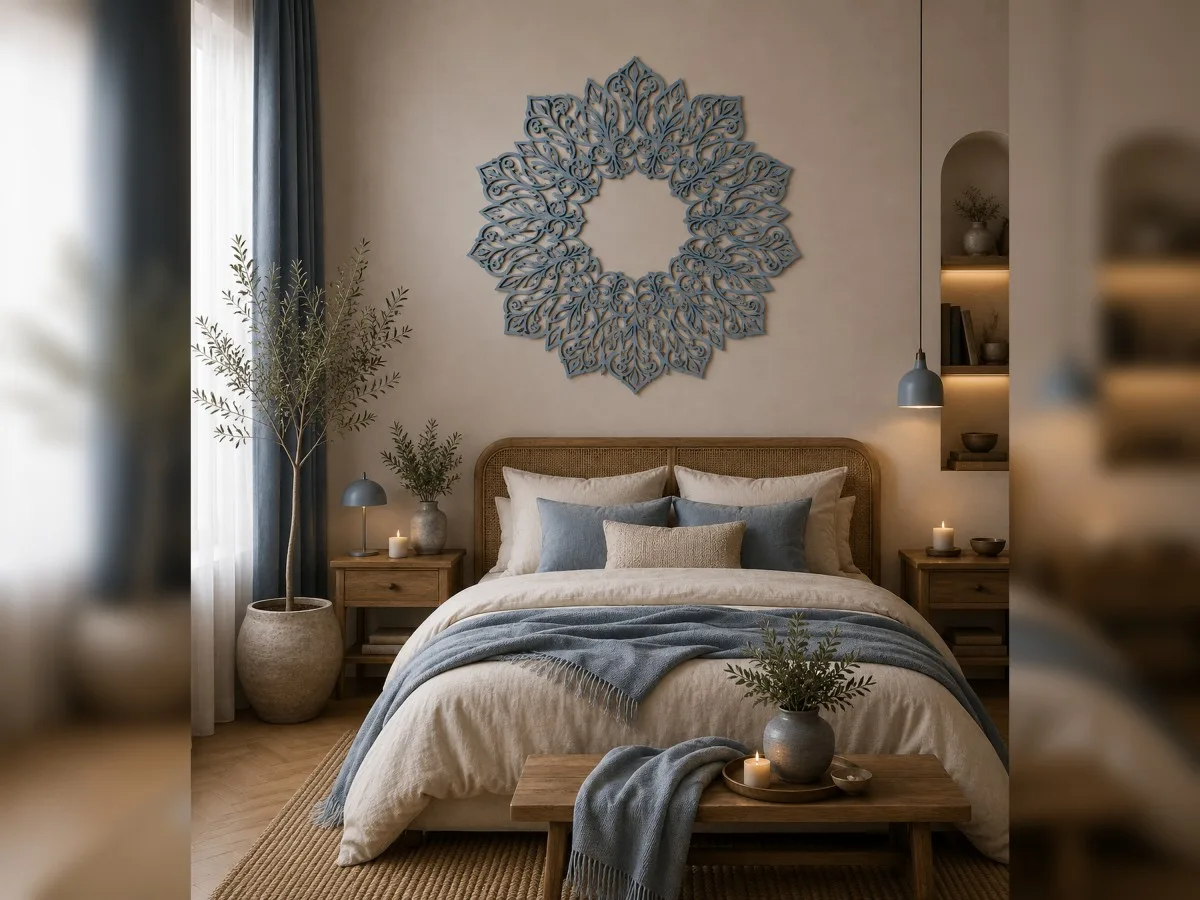 Lotus Plywood Wall Mandala