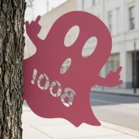 Halloween Frecher Geist Gartendeko – Lässiges BOO-Schild mit Stinkefinger 60 cm