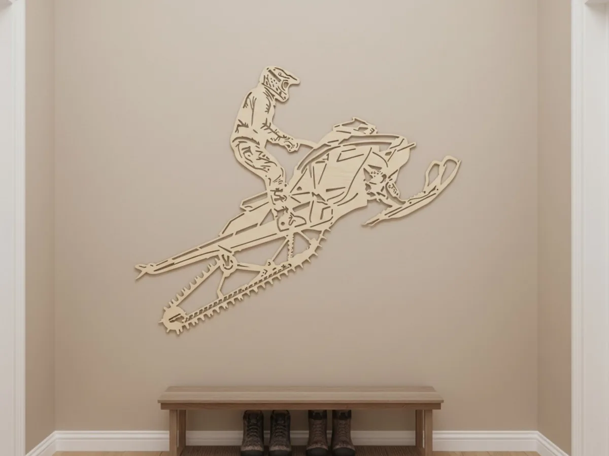 Snowmobile Rider Wall Art