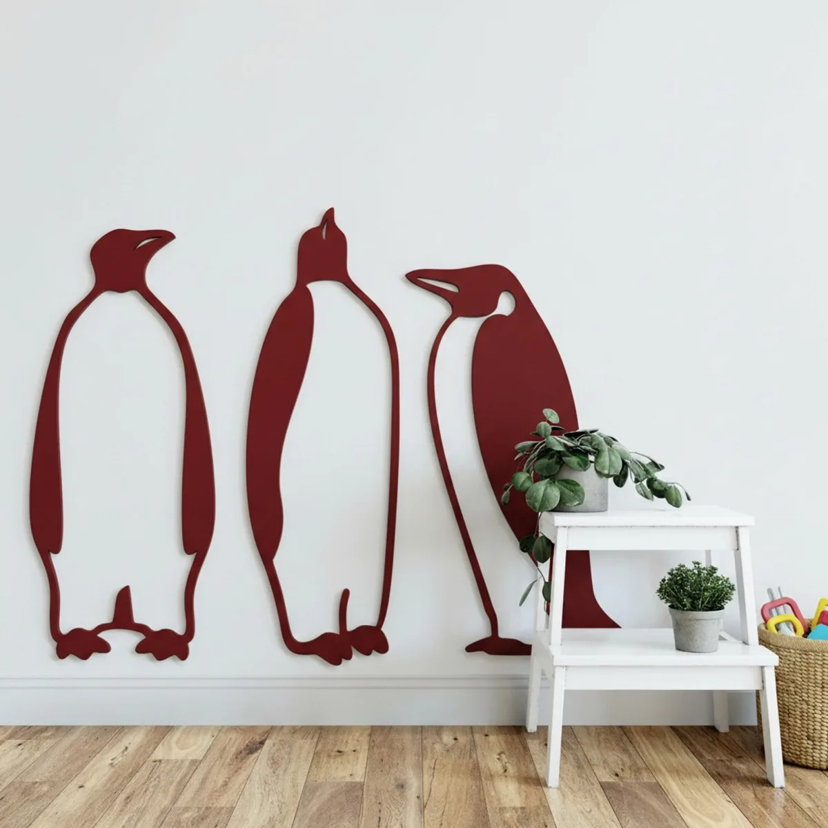 Houten decoratie - Pinguïn (3 stuks) - Berken multiplex