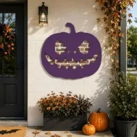 Halloween Kürbis Wandbild – Gruselige Jack-o'-Lantern Silhouette