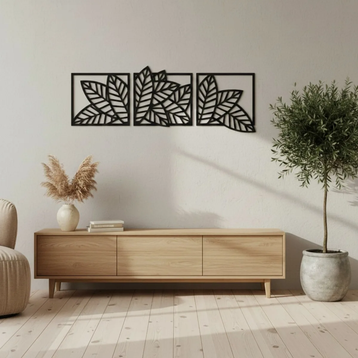 Leaf Set (3 pieces) – Birch Plywood Botanical Wall Decor