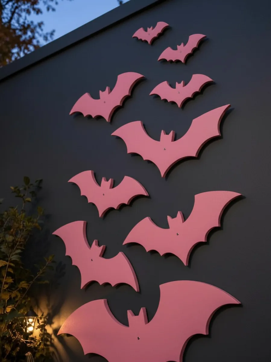 Halloween Bats Wall Decor Set – 10 Plywood Bats 15–60 cm