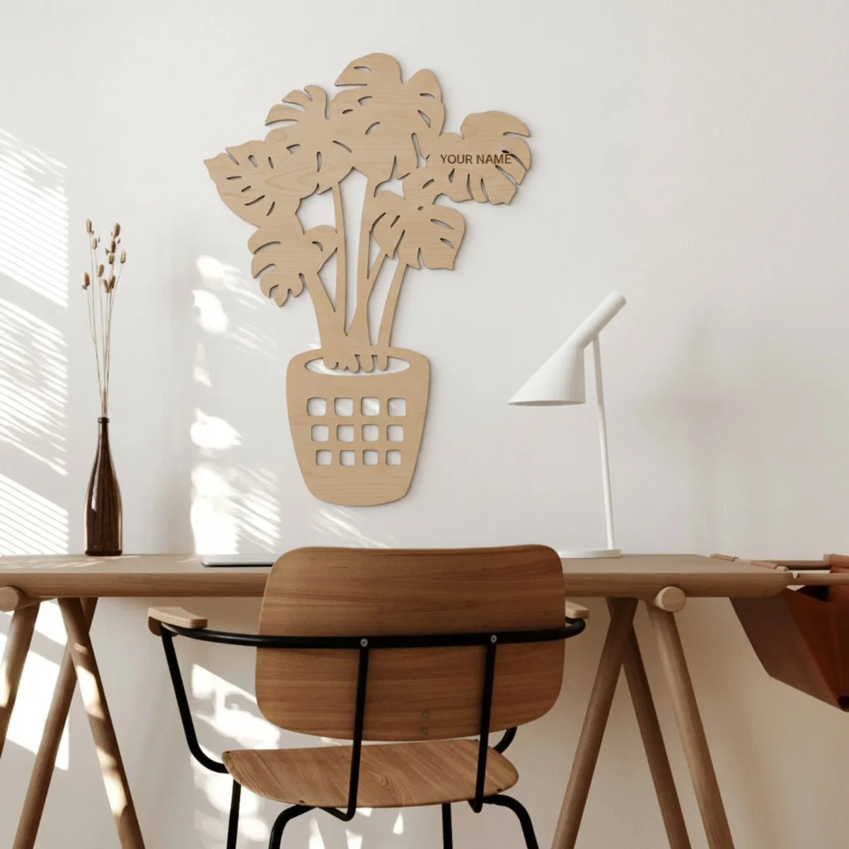 Monstera Leaf Wall Decor – Laser-Cut Birch Plywood Plant