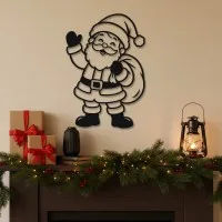 Santa Claus with Gift Bag Wall Decor – Birch Plywood