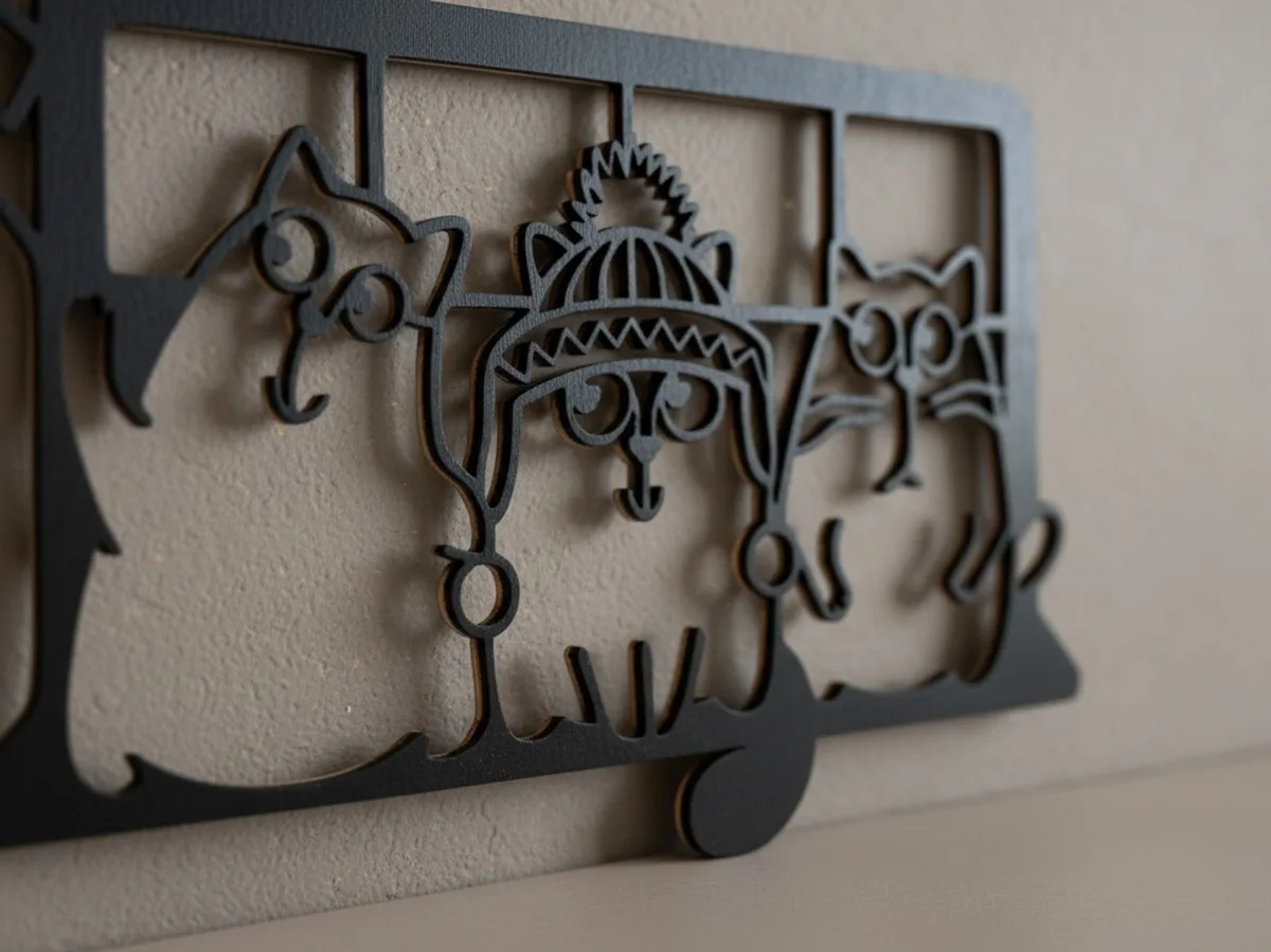 Drie katten op de vensterbank wanddecoratie