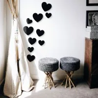 Birch Plywood Wood Wall Decoration - Hearts (10 pieces)
